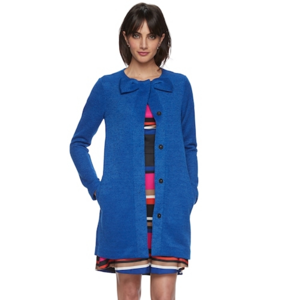 Elle Solid Bow Coat XL NWT - Picture 1 of 5